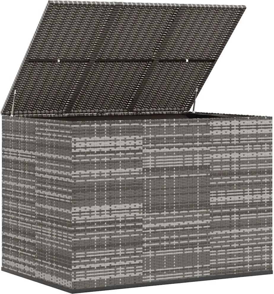 Szürke Polyrattan Kerti Párnatartó Doboz 145 X 100 X 103 Cm