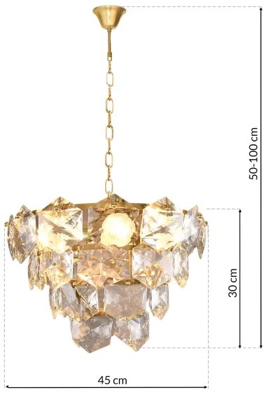 Csillár láncon DIANA 6xE14/40W/230V arany