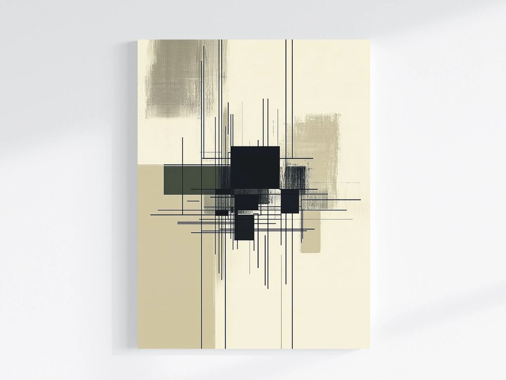 Canvas Vászonkép Absztrakt Bauhaus Mid-century Modern Vonal 75x100