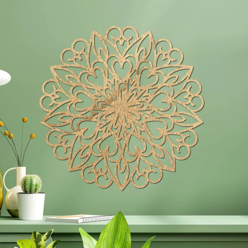 Faragott mandala, fa faldekoráció | FARLIKT
