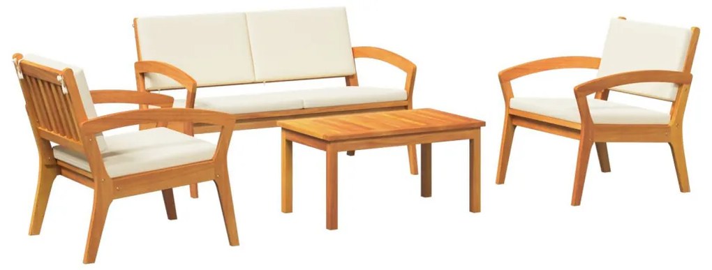 Bisztró készlet 4 pcs Barna 75 x 45 x 38 cm Tömör akácfa