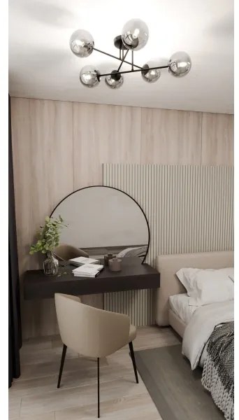 Csillár ROMA 6xE14/10W/230V fekete/füstös