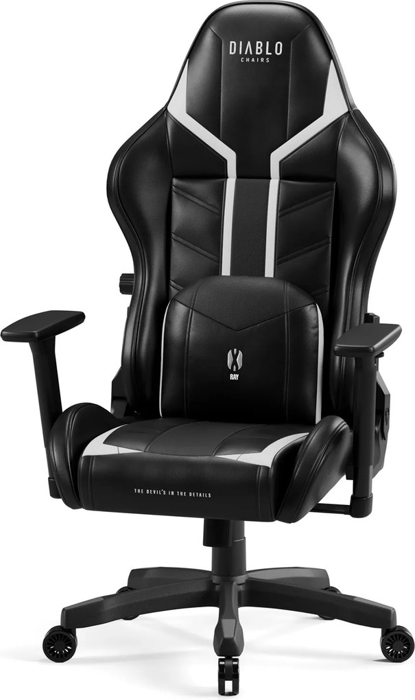 Gamer szék műbőr Small Size, fekete-fehér: Diablo X-Ray 2.0