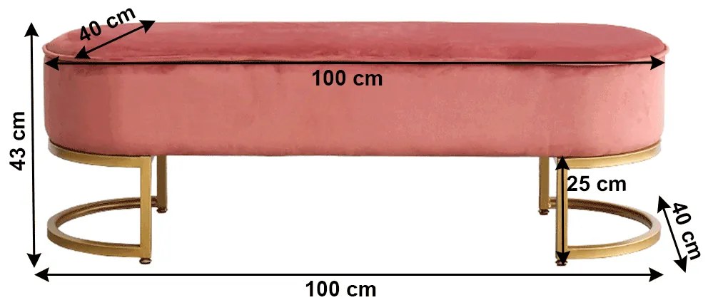 Dizájnos pad Morila (rózsaszín) . 1064039