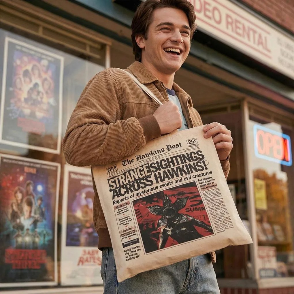 Stranger Things Hawkins shopping bag, bevásárlótáska 40 cm