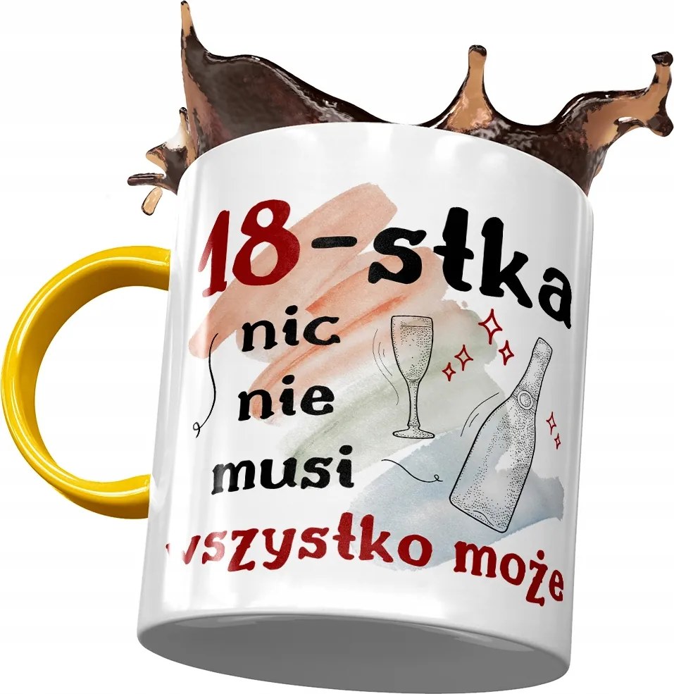 Sárga Bögre Születésnapra 18 18. 18. Ajándék Nyomtatott Fotóval