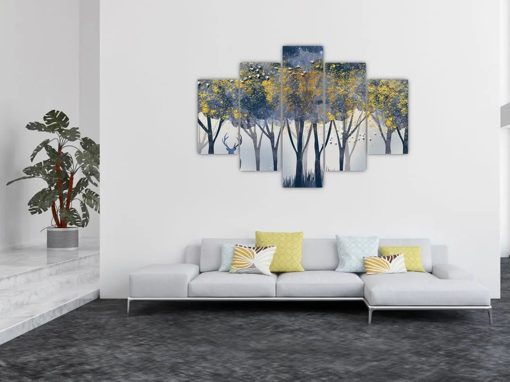 Kép egy szarvasról az erdőben (150x105 cm)