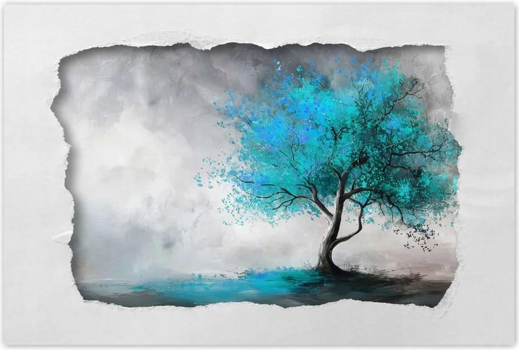 Poszterek 120x80 Kék fa Modern Art