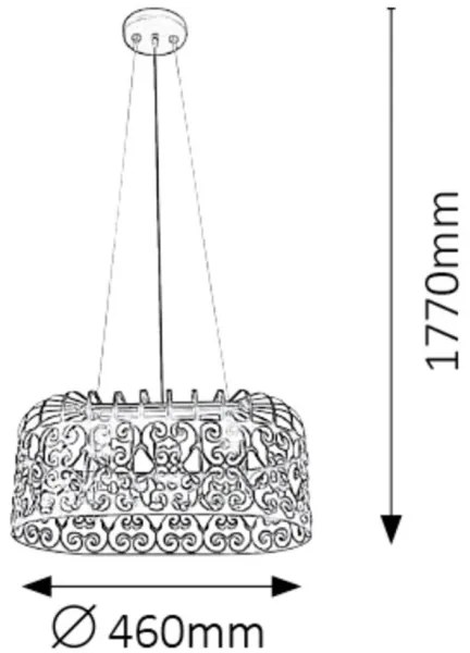 Rabalux 2157 - Csillár ALESSANDRA 2xE27/60W/230V fekete