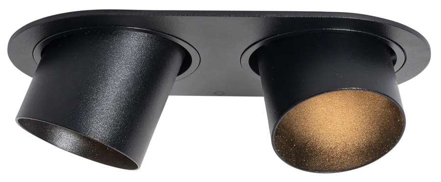 6 darabos fekete süllyesztett spotlámpa készlet GU10 50mm 2-fényes - Installa