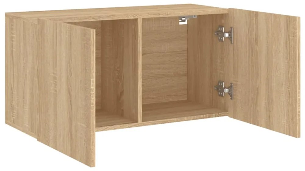sonoma tölgy színű falra szerelhető TV-szekrény 80 x 30 x 41 cm