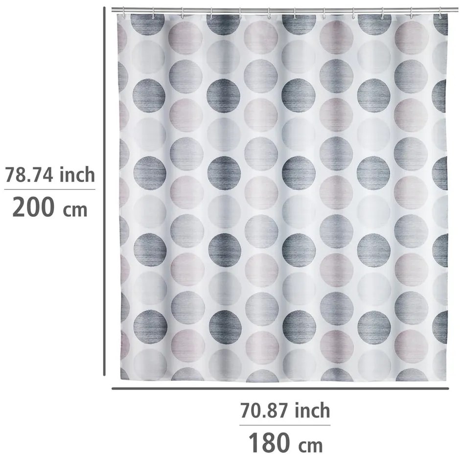 Zuhanyfüggöny 180x200 cm Pastel Dots – Wenko
