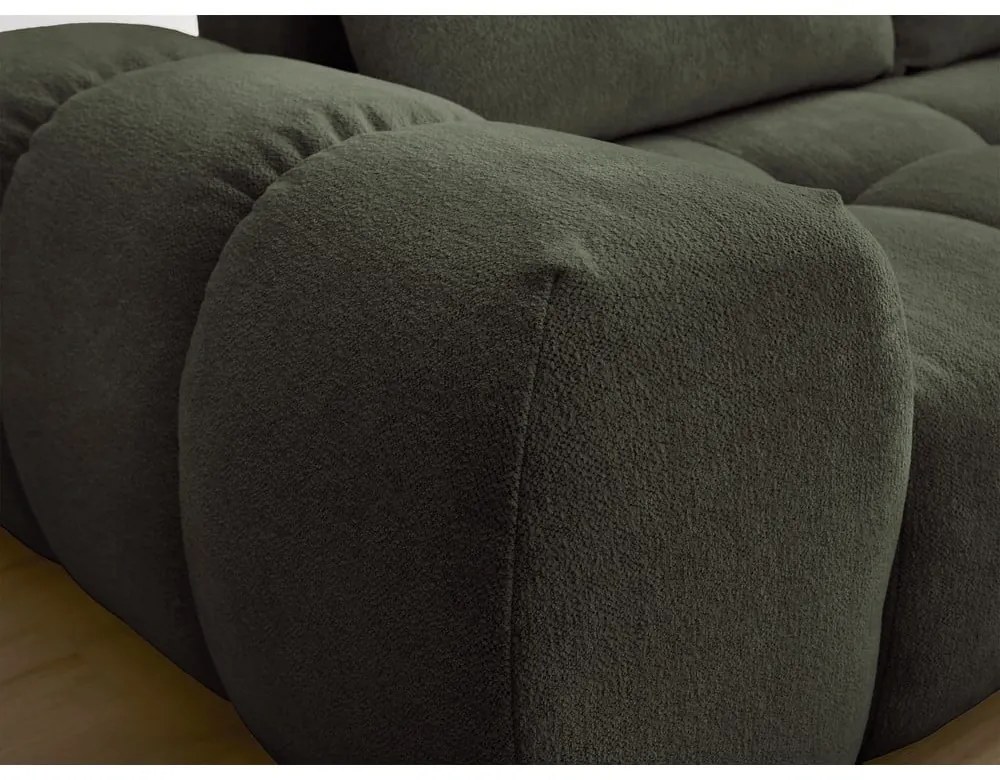 Zöld zsenília kinyitható-tárolóhelyes sarokkanapé (jobb oldali-L alakú) Everest – Bobochic Paris