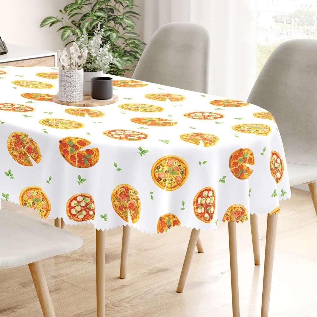 Goldea ovális teflonos terítő - ízletes pizza 140 x 180 cm
