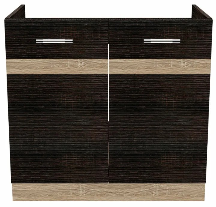 Salandra Elemes konyha 2 ajtós mosogató alatti szekrény DARK SONOMA 80 x 80 x 50 cm