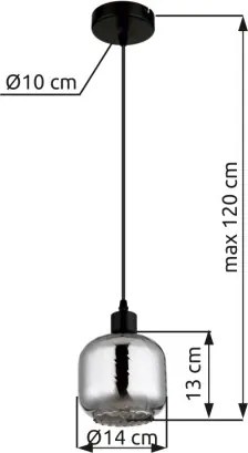 GLOBO 15754H XIA Egyágú Függesztett Lámpa IP20
