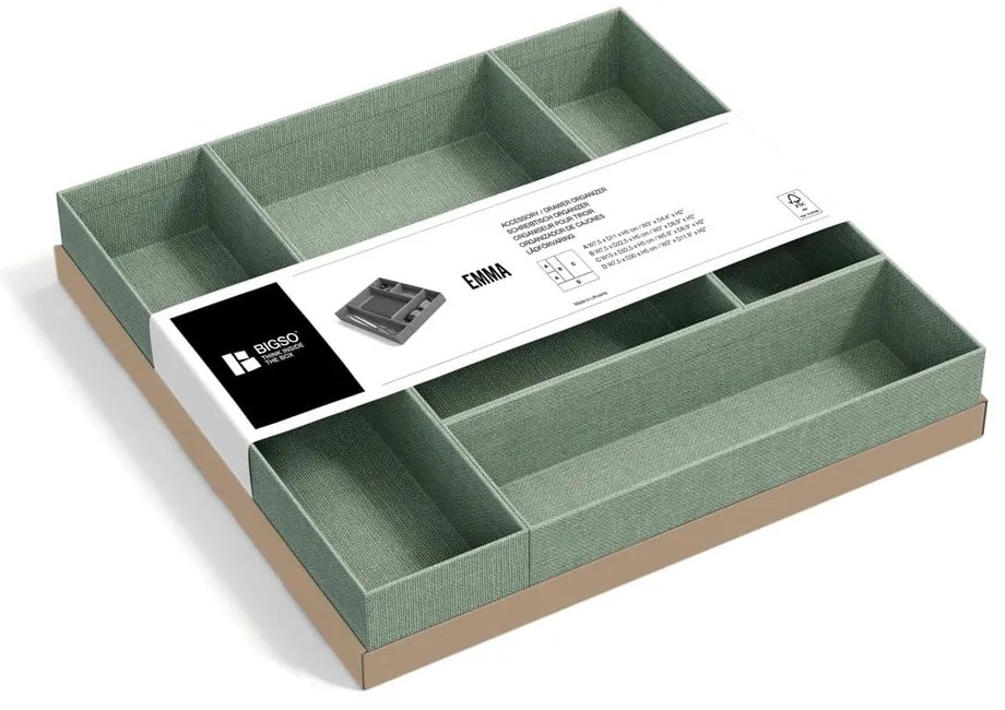 Karton fiókrendszerező készlet 5 db-os Emma Paper Laminate – Bigso