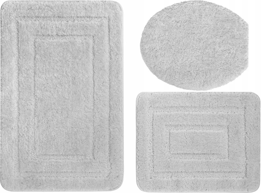Fürdőszobaszőnyeg Alor Csúszásgátló Jany Szürke Hamu 3 részes Szett