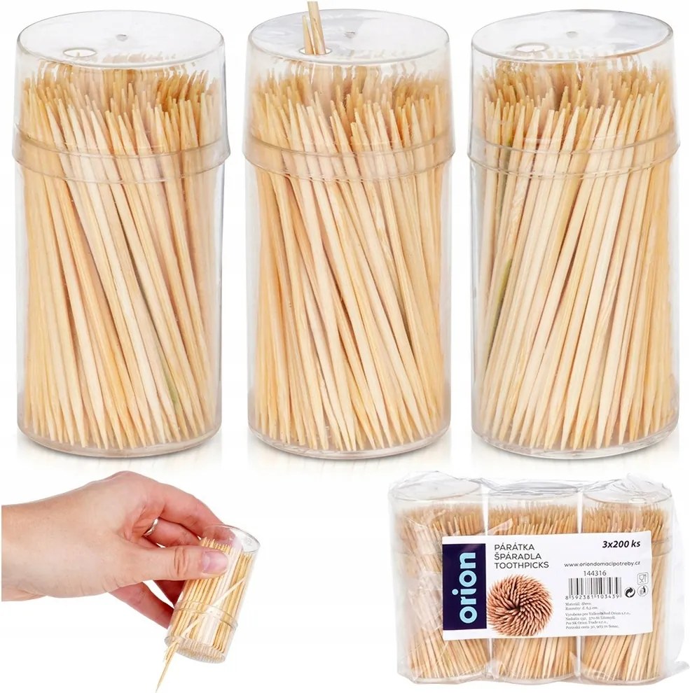 600x Bambusz fogpiszkáló fából snack előételek piker pálcikák