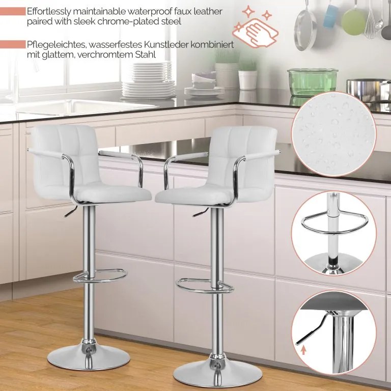 MIADOMODO Bárszék 2 db karfás fehér