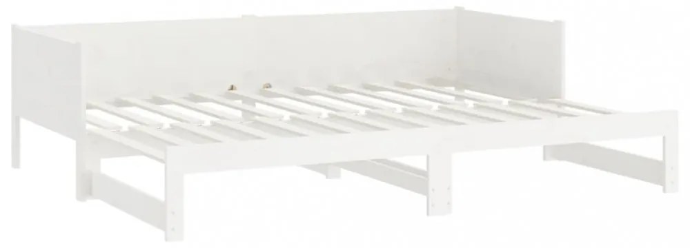 fehér tömör fenyőfa kihúzható kanapéágy 2x(90x190) cm