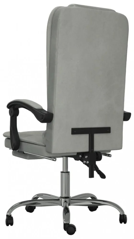 vidaXL viágosszürke bársony dönthető masszírozó irodaszék