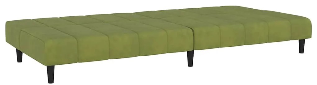 kétszemélyes világoszöld bársony kanapéágy