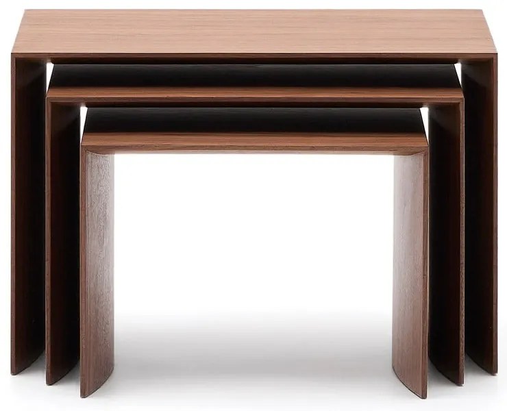 Tárolóasztal szett diófa dekorral 3 db-os 40x60 cm Litto – Kave Home