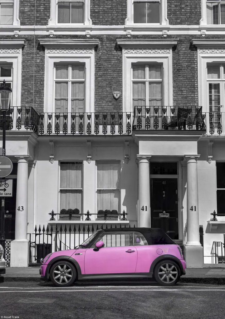 Poszter 21x29,7cm Ház az úton parkoló autóval, Assaf Frank