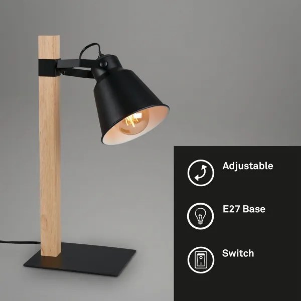 Briloner 7406-015 - Asztali lámpa TALE 1xE27/25W/230V fekete