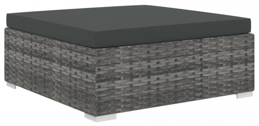 vidaXL 4-részes szürke polyrattan kerti bútorszett párnákkal