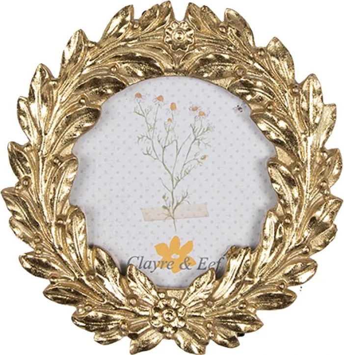 Ábel arany kerek képkeret, átmérő 8 cm