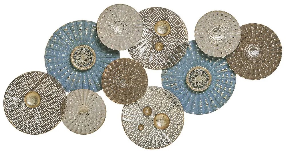 Fali Dekoráció Kék És Bézs Színben HASSIUM Beliani