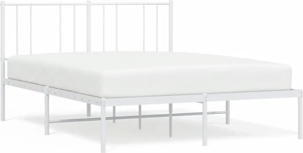 vidaXL fehér fém ágykeret fejtámlával 140 x 190 cm