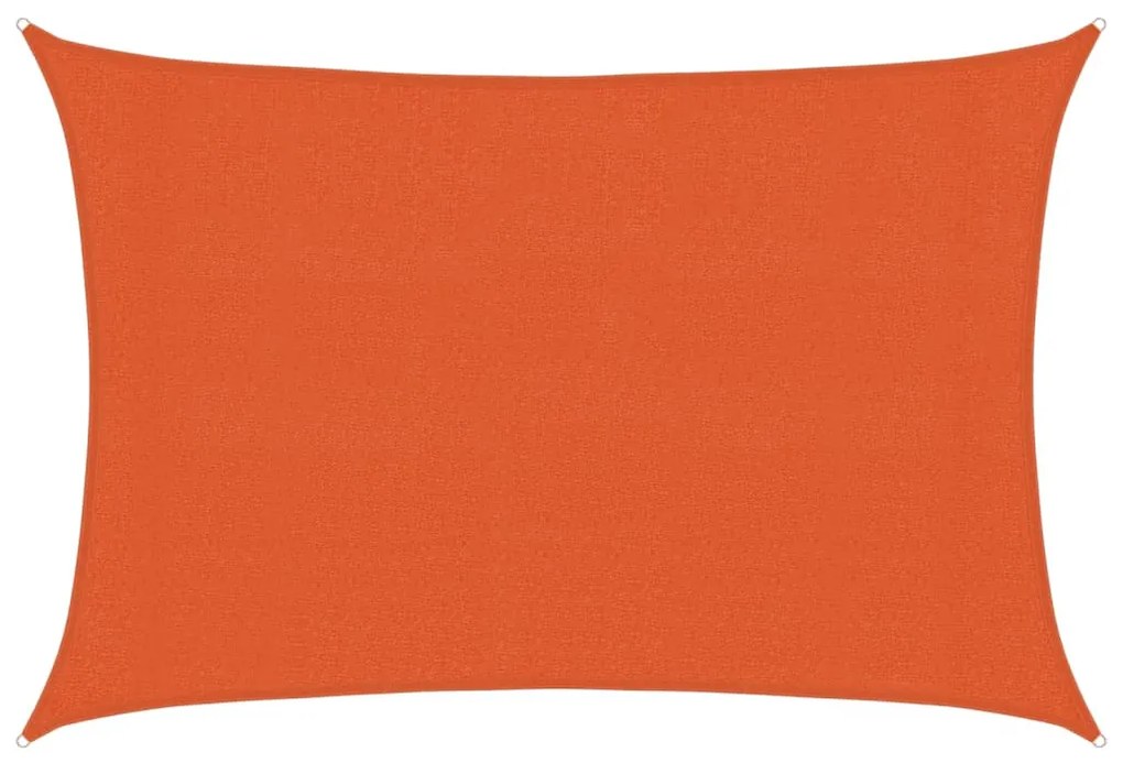 narancssárga négyszögletű HDPE napvitorla 160 g/m² 3x5 m