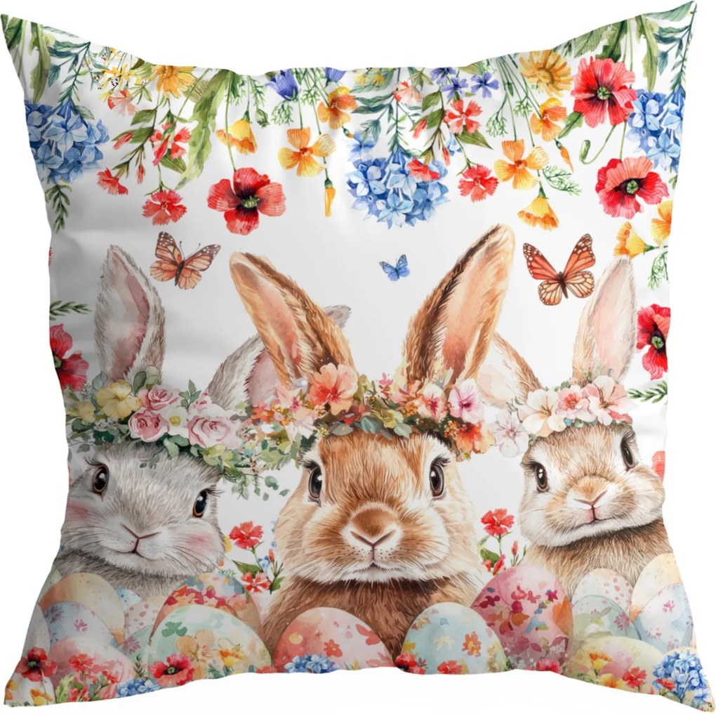Húsvéti Díszpárnahuzat 45X45 CM Karácsonyi Húsvéti Nyuszi Mintás 378