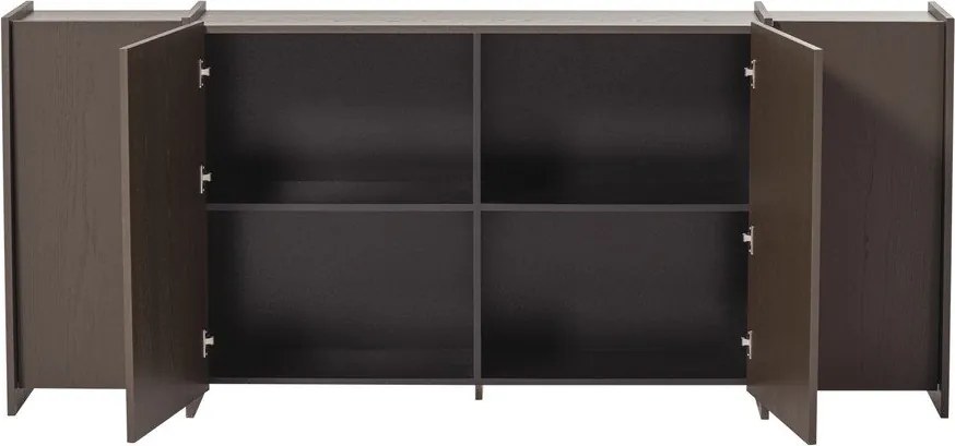 Sötétbarna komód kőrisfa dekorral 200x85x44 cm Brock – WOOOD