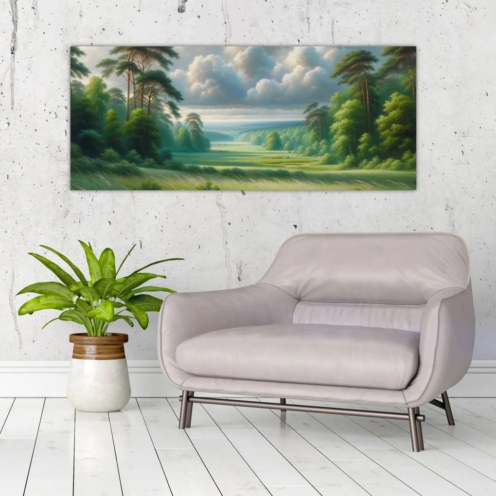 Kép - Zöld táj (120x50 cm)