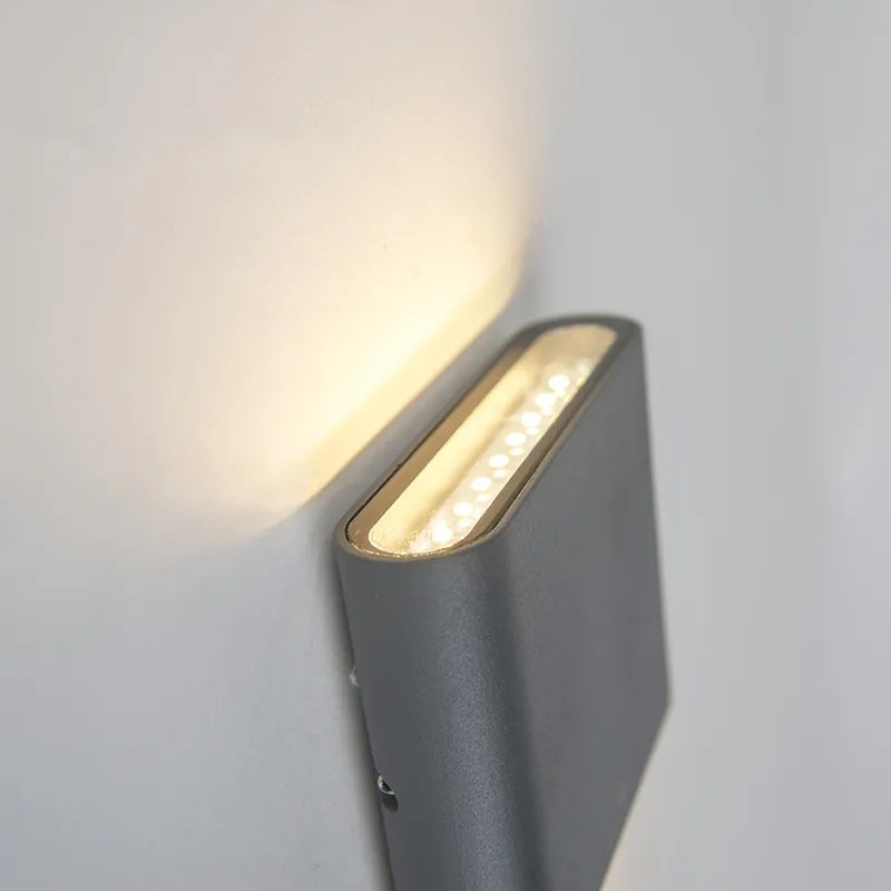 Modern fali lámpa sötétszürke 11,5 cm LED-del, IP65 - Batt