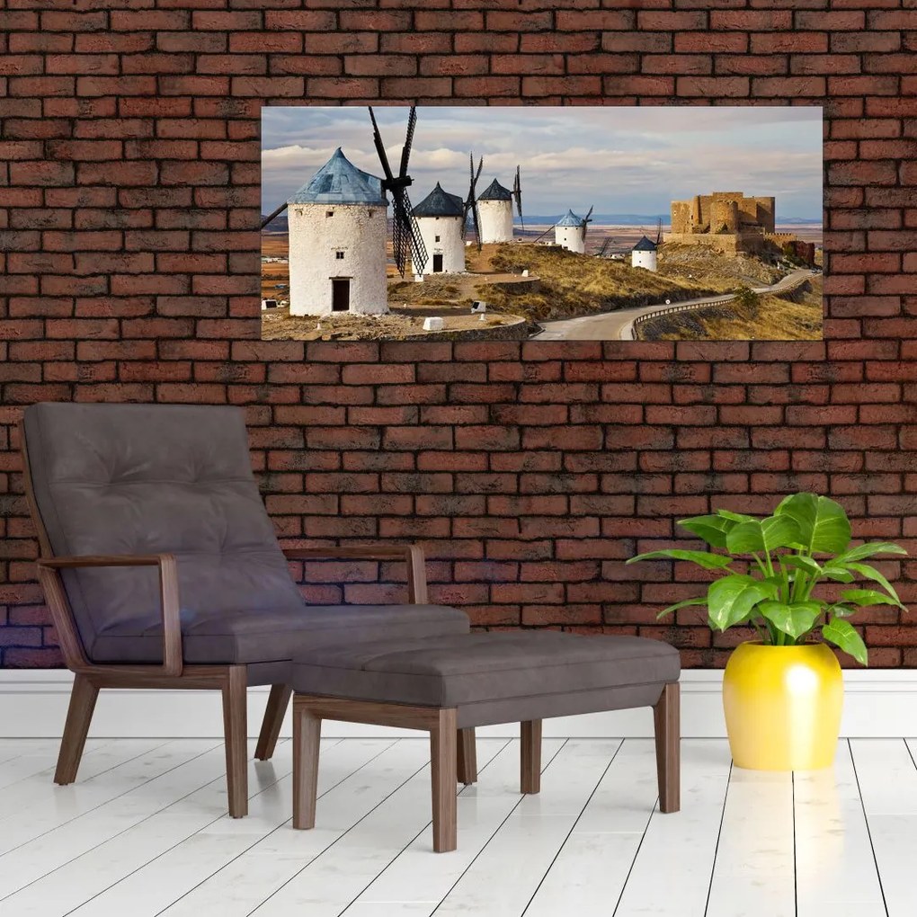 Kép - Consuegra szélmalmai, Spanyolország (120x50 cm)