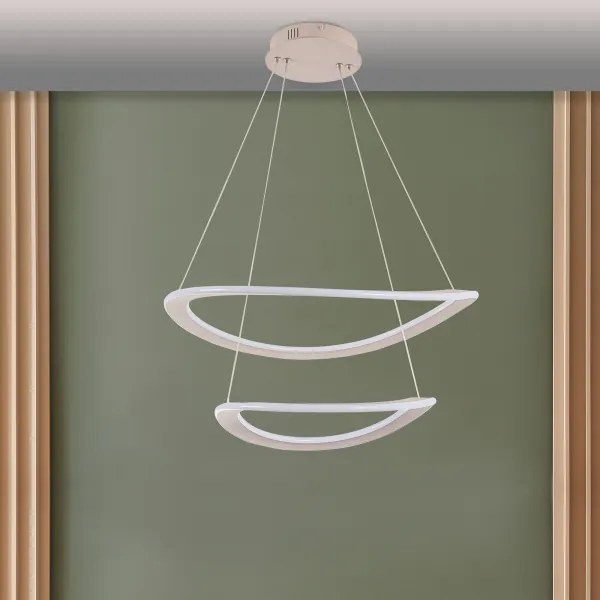 LED csillár kábelen CASHMERE LED/75W/230V átm. 59,5 bézs