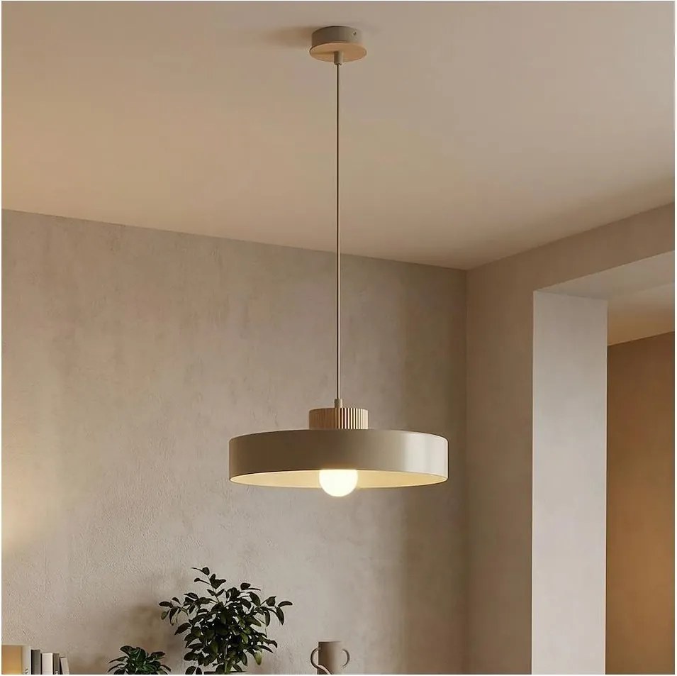 Függőlámpa kábellel KIVI 1xE27/15W/230V bézs