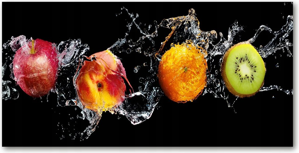Fotó kép edzett üveg Gyümölcsök és víz 140x70