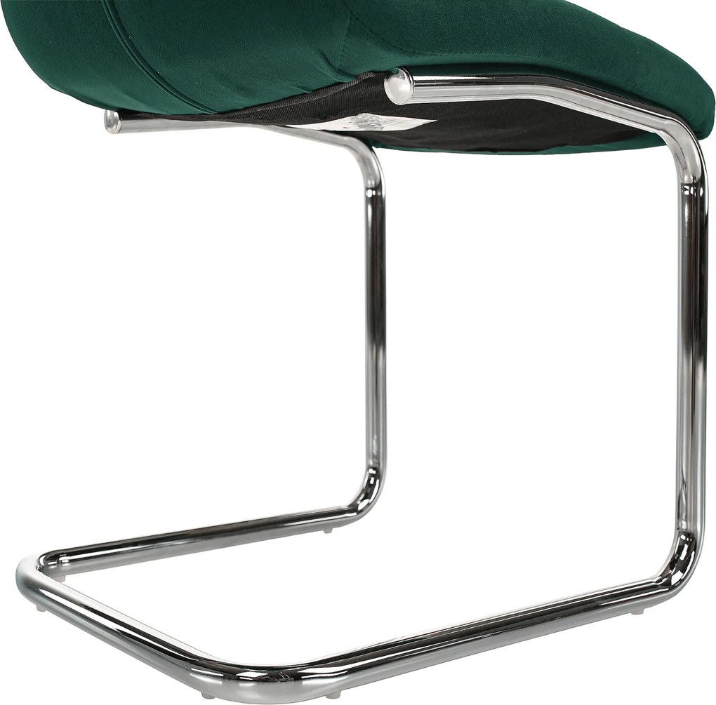 Étkezőszék, smaragd Velvet szövet/króm, SALOMA NEW
