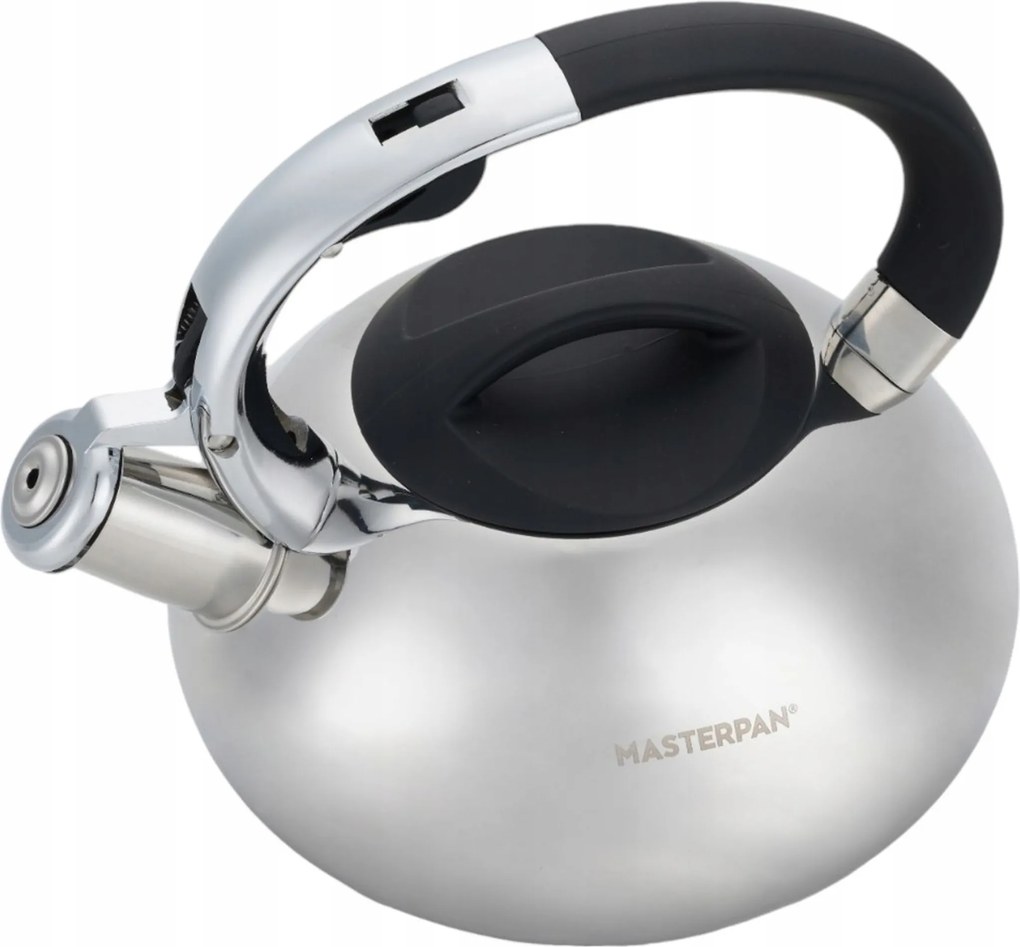 Modern Acél Vízforraló Síppal 2,0L Masterpan MP-1003 Ezüst