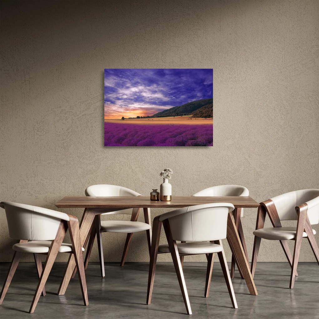 A levendula rét képe (üvegen) (70x50 cm)