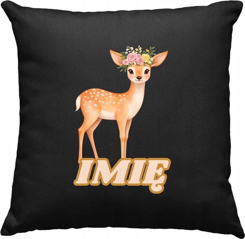 Gyerek párna Sarenka Virágok +Név Fekete