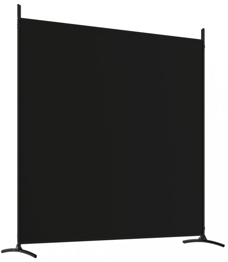 4 paneles fekete szövet térelválasztó 698x180 cm
