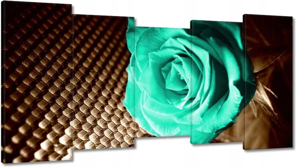 Vászonkép 150x80 Türkiz rózsa szépia