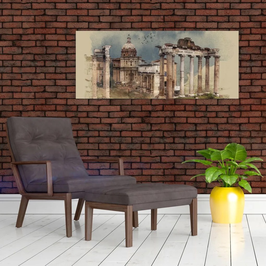 Kép - Forum Romanum, Róma, Olaszország (120x50 cm)